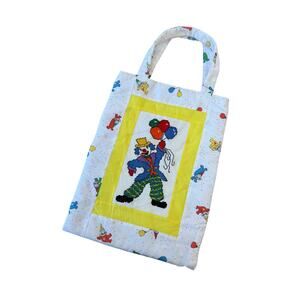 Vintage 80s clown handmade tote bag